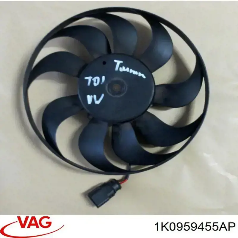 1K0959455AP VAG ventilador (rodete +motor refrigeración del motor con electromotor derecho)