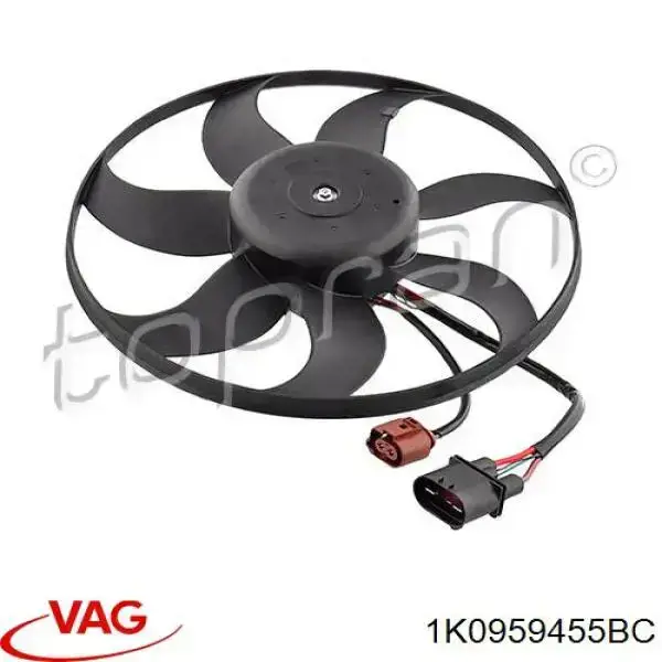 Ventilador eléctrico de refrigeración completo izquierdo (motor y hélice) VAG 1K0959455BC precio, desde 98,74 EUR