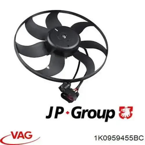 Ventilador eléctrico de refrigeración completo izquierdo (motor y hélice) VAG 1K0959455BC precio, desde 84,21 EUR