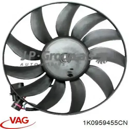 1K0959455CN VAG ventilador (rodete +motor refrigeración del motor con electromotor, izquierdo)