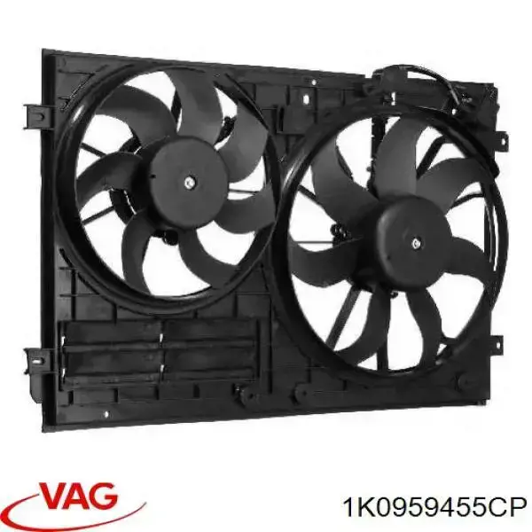 1K0959455CP VAG ventilador (rodete +motor refrigeración del motor con electromotor, izquierdo)
