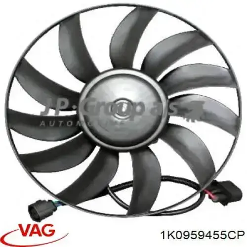 Ventilador eléctrico de refrigeración completo izquierdo (motor y hélice) VAG 1K0959455CP precio, desde 24,56 EUR