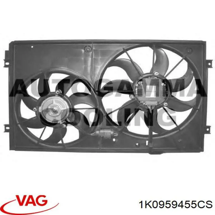 1K0959455CS VAG ventilador (rodete +motor refrigeración del motor con electromotor, izquierdo)