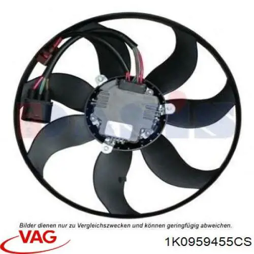 Ventilador eléctrico de refrigeración completo izquierdo (motor y hélice) VAG 1K0959455CS precio, desde 86,50 EUR