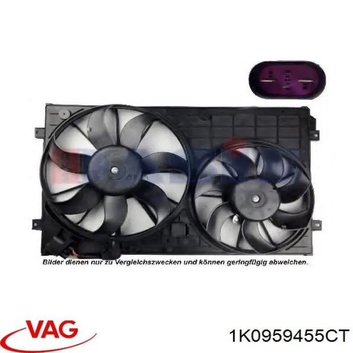 1K0959455CT VAG ventilador (rodete +motor refrigeración del motor con electromotor derecho)