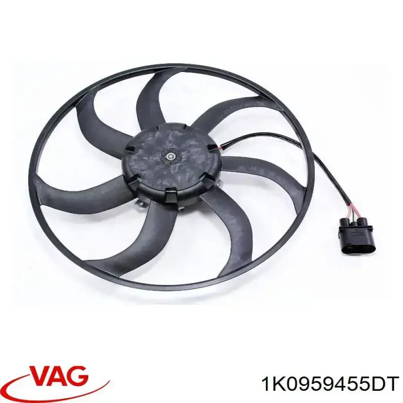 Ventilador eléctrico de refrigeración completo izquierdo (motor y hélice) 1K0959455DT VAG