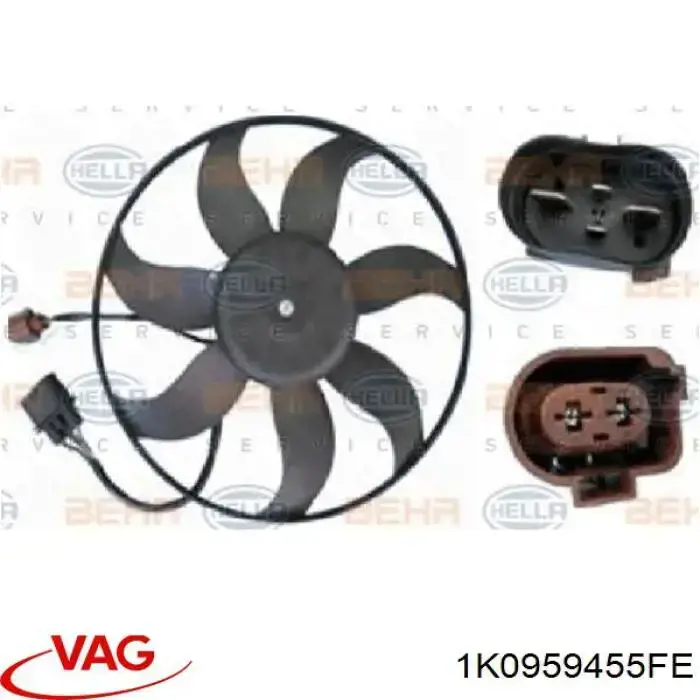 Comprar 1K0959455FE VAG Ventilador eléctrico de refrigeración completo izquierdo (motor y hélice)