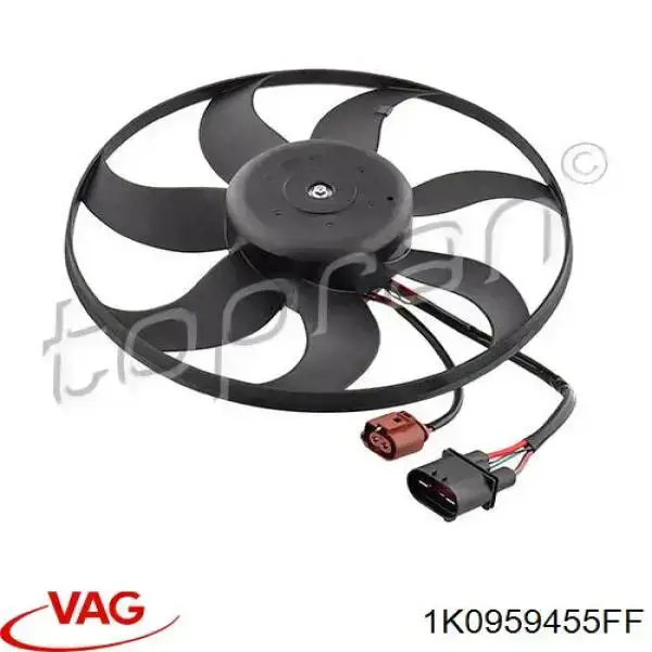 Ventilador eléctrico de refrigeración completo izquierdo (motor y hélice) VAG 1K0959455FF precio, desde 66,79 EUR