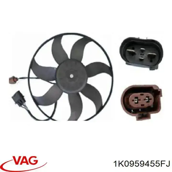 Ventilador eléctrico de refrigeración completo izquierdo (motor y hélice) VAG 1K0959455FJ precio, desde 87,12 EUR