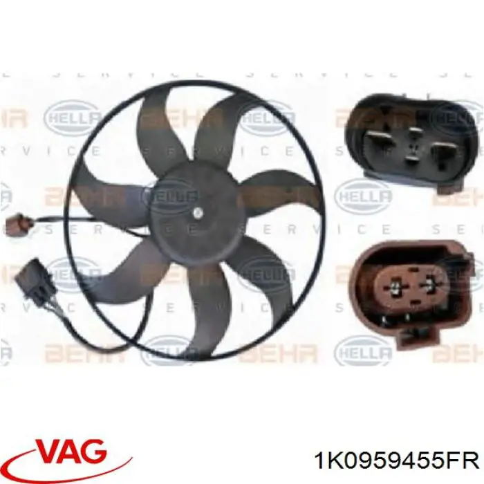 1K0959455FR VAG Ventilador eléctrico de refrigeración completo izquierdo (motor y hélice)