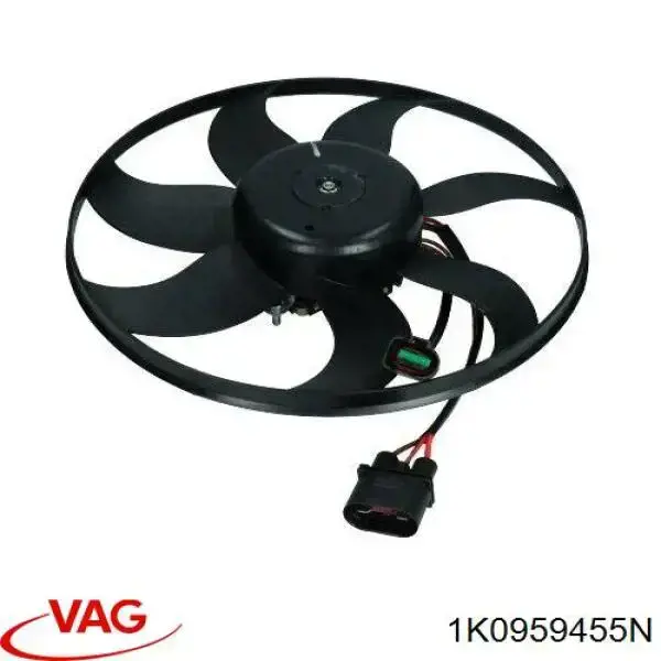 Ventilador eléctrico de refrigeración completo izquierdo (motor y hélice) 1K0959455N VAG
