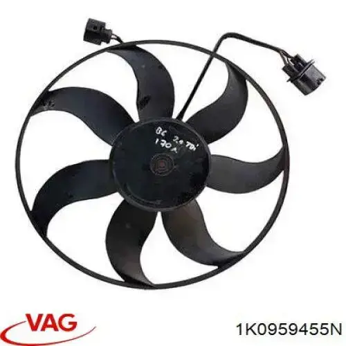 1K0959455N VAG ventilador (rodete +motor refrigeración del motor con electromotor, izquierdo)