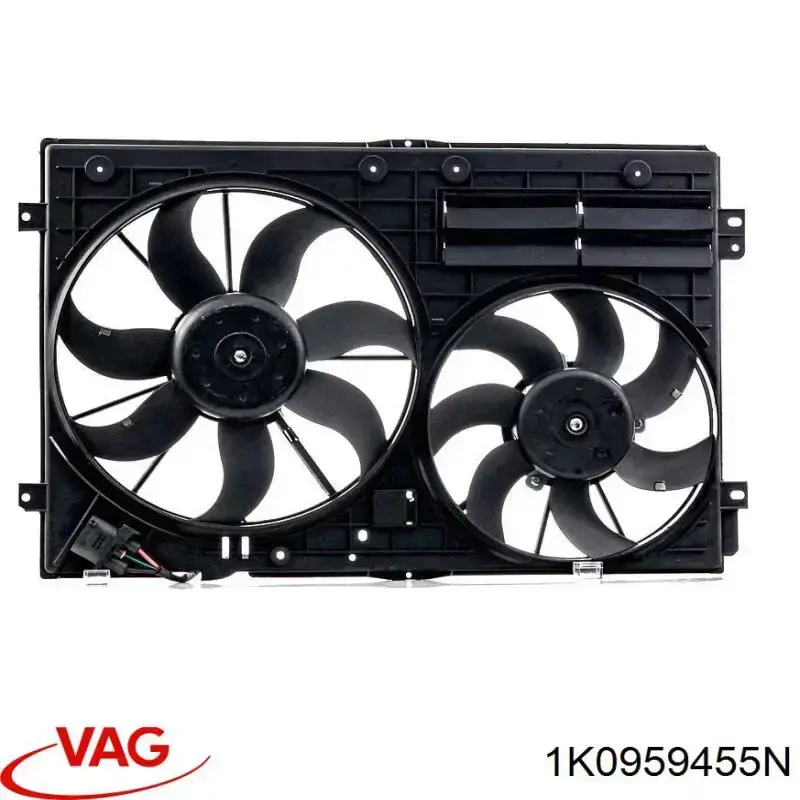 Ventilador eléctrico de refrigeración completo izquierdo (motor y hélice) VAG 1K0959455N