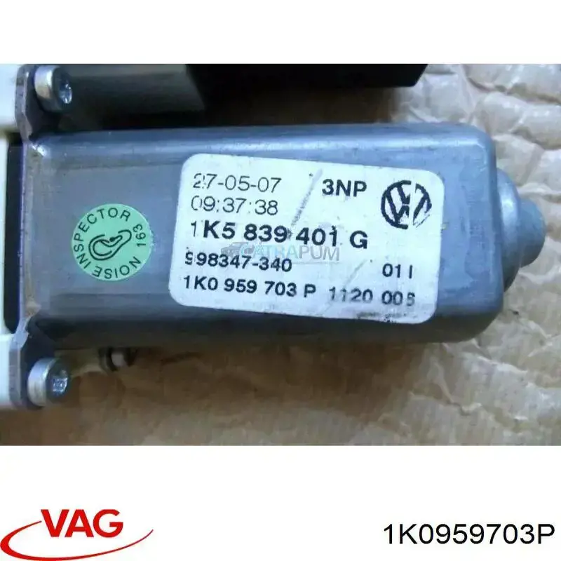 Motor del elevalunas de la puerta trasera izquierda VAG 1K0959703PVW3