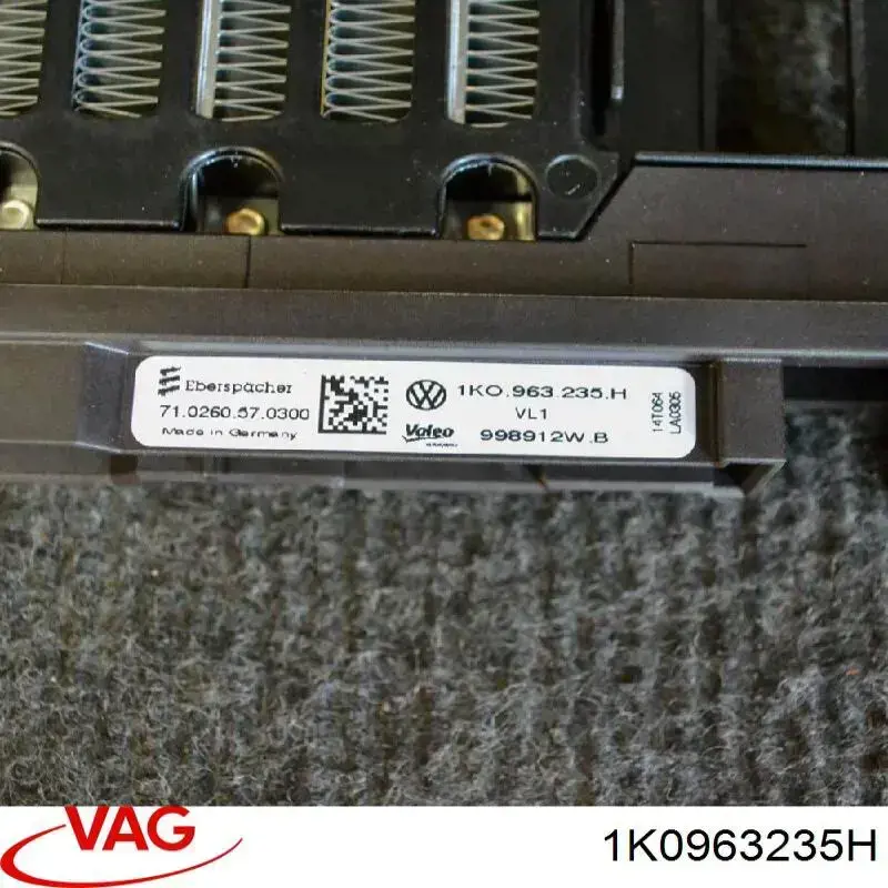 1K0963235H VAG calentador electrico para sistema de calefaccion interior