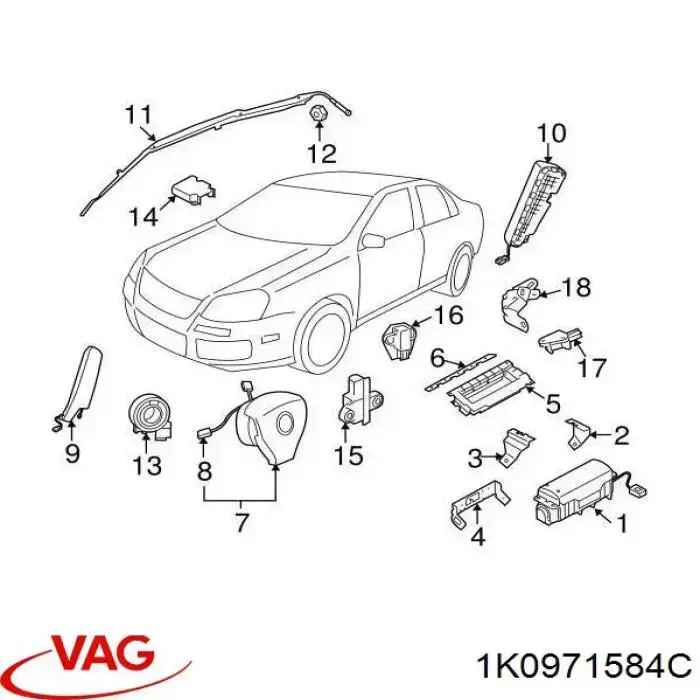 Cable de unión volante para Volkswagen Caddy (2KA)