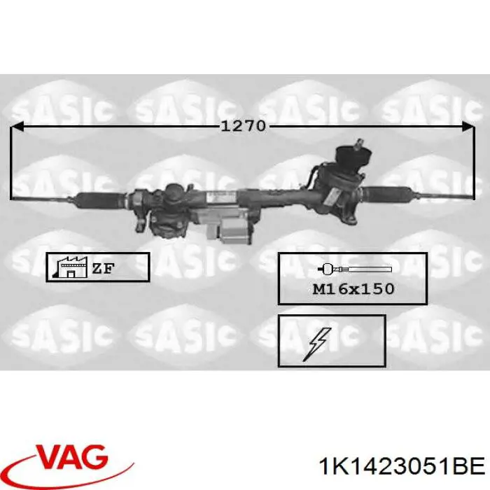1K1423051BE VAG Cremallera caja de direccion