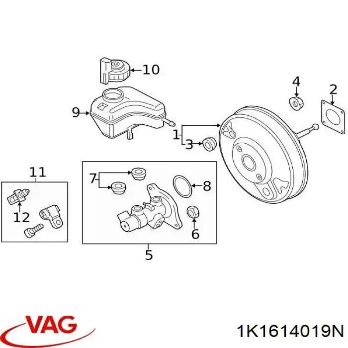 Cilindro maestro de frenos VAG 1K1614019N precio, desde 70,68 EUR