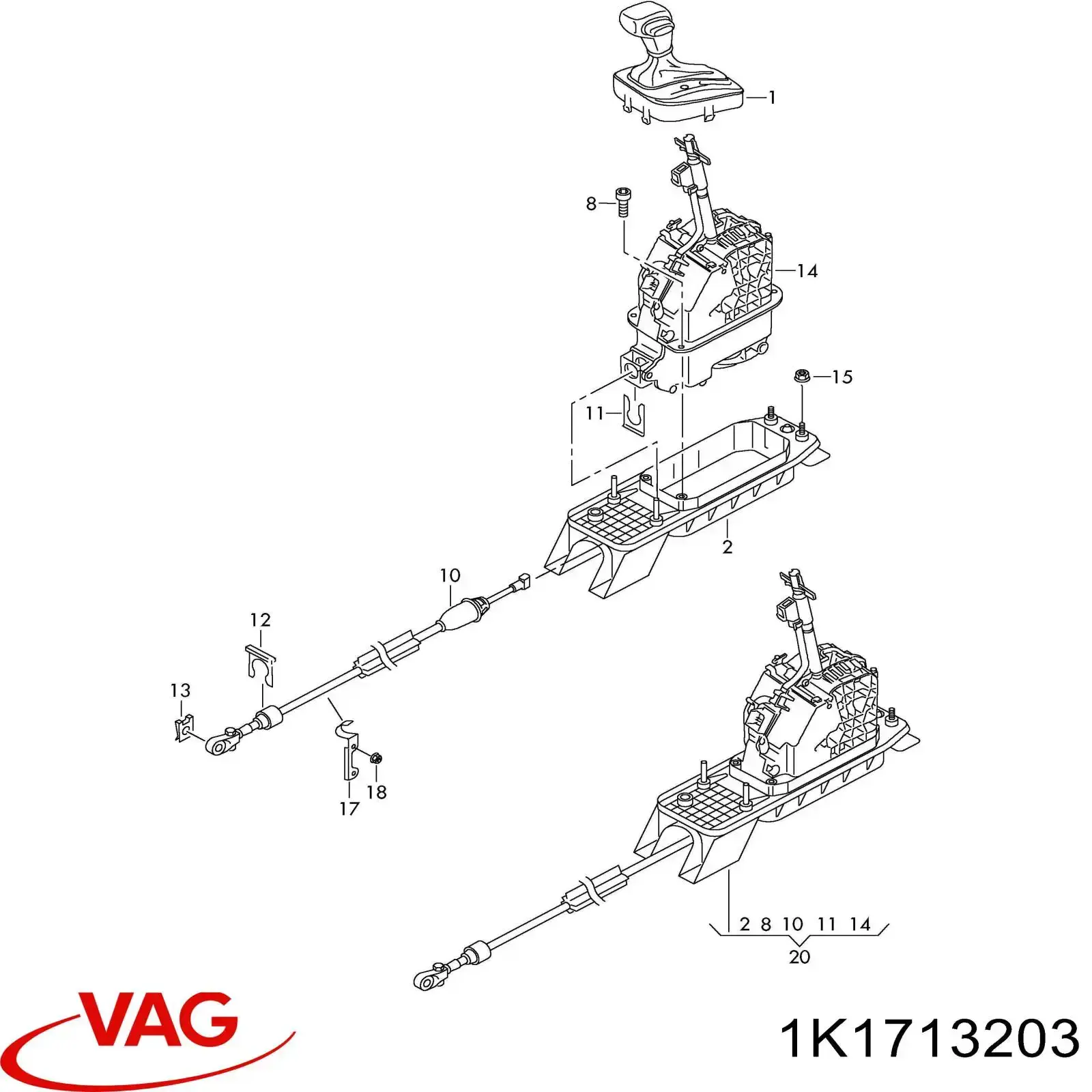 Comprar 1K1713203 VAG Pomo de palanca de cambios