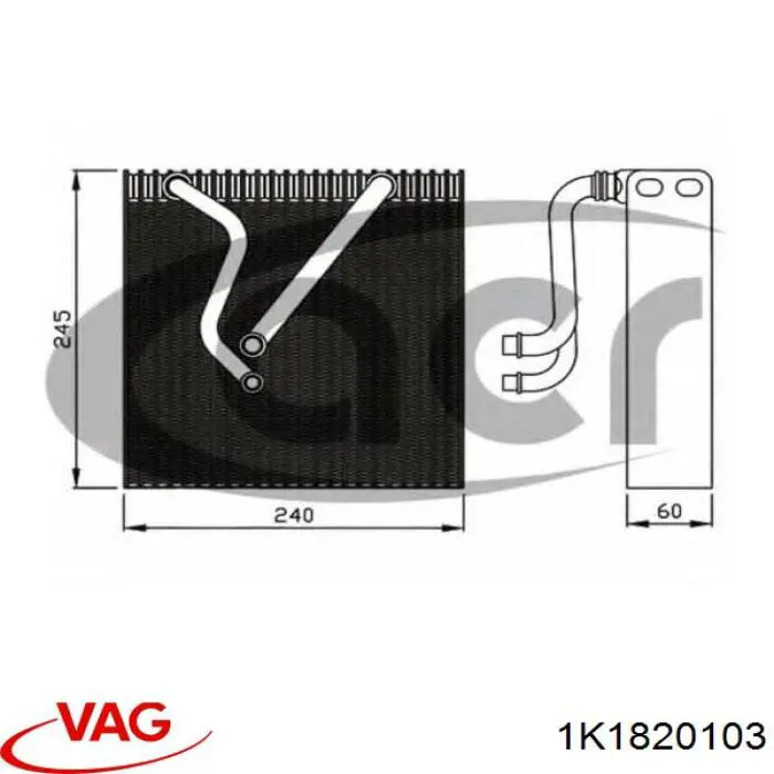Comprar 1K1820103 VAG Evaporador de aire acondicionado
