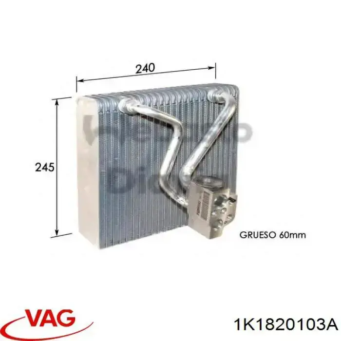 Comprar 1K1820103A VAG Evaporador de aire acondicionado