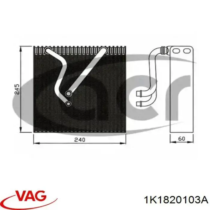 Comprar 1K1820103A VAG Evaporador de aire acondicionado