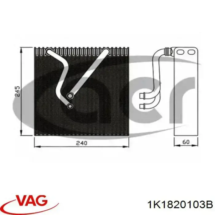 Evaporador de aire acondicionado VAG 1K1820103B precio, desde 85,78 EUR