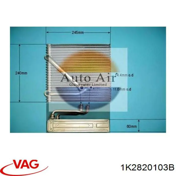 1K2820103B VAG Evaporador, aire acondicionado