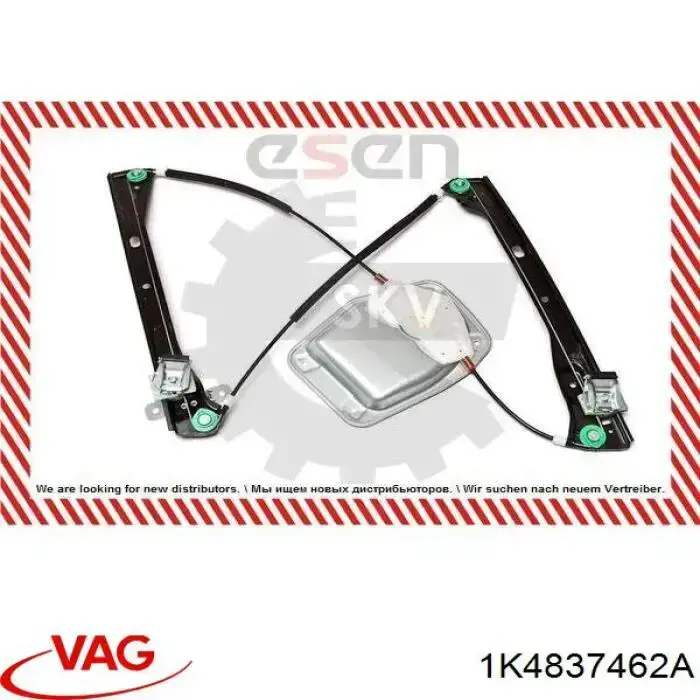 Mecanismo de elevalunas, puerta delantera derecha Volkswagen Golf 5 1K1