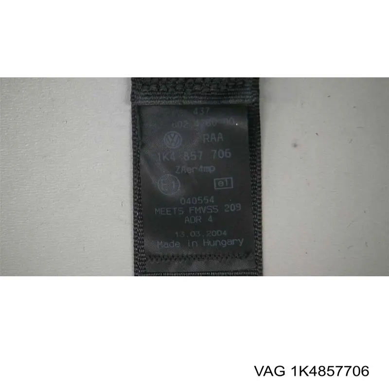 1K4857706 VAG Cinturón de seguridad delantero derecho