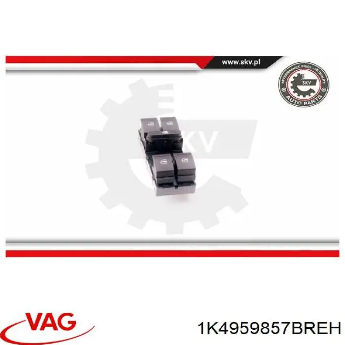 1K4959857BREH VAG Unidad de control de elevalunas delantera izquierda