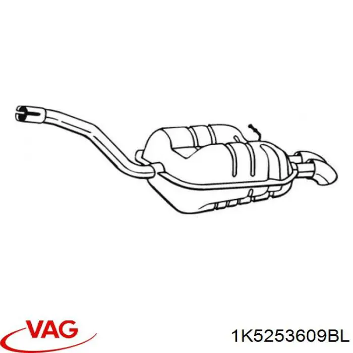 1K5253609BL VAG silenciador posterior