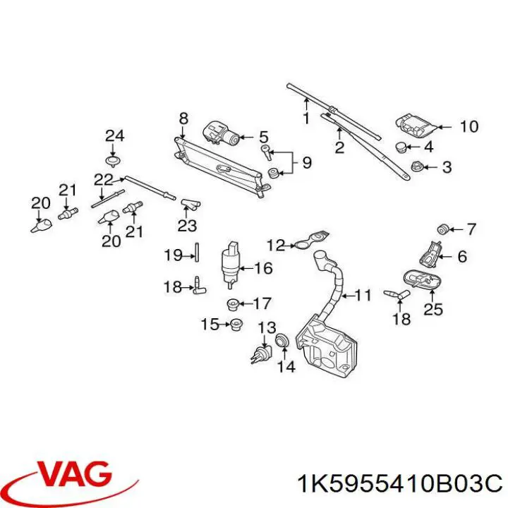 Brazo de limpiaparabrisas VAG 1K5955410B03C precio, desde 80,05 EUR