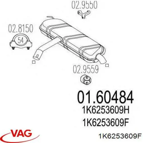 Silenciador trasero VW80515 Veneporte