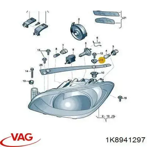 Soporte de montaje del faro delantero VAG 1K8941297 precio, desde 3,21 EUR