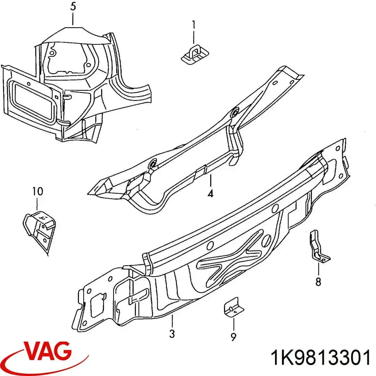 Panel trasero de maletero Volkswagen Golf 6 (AJ5)