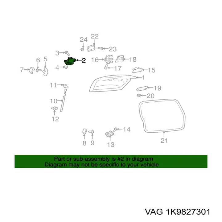 1K9827301 VAG bisagra de puerta de maletero