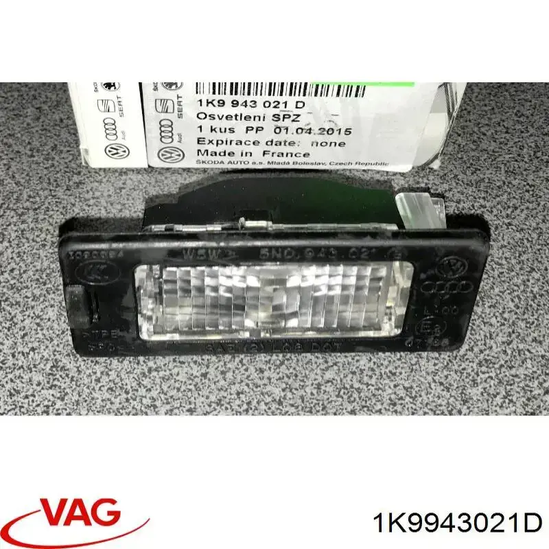 Luz matricula 1K9943021D VAG