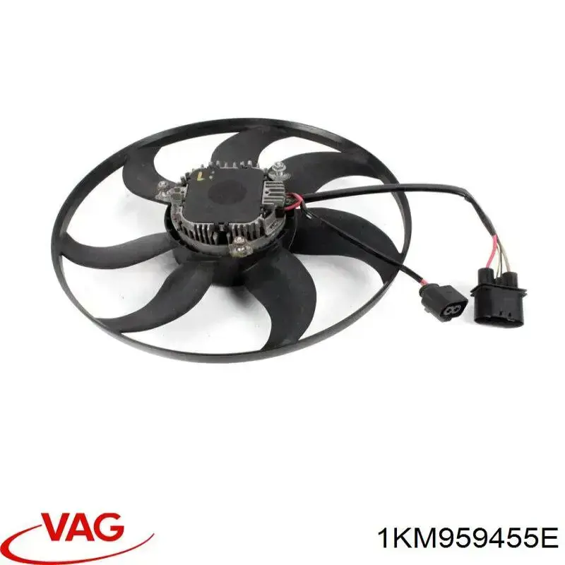 Ventilador de refrigeración completo derecho (motor y hélice) 1KM959455E VAG