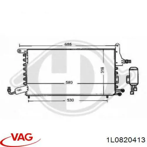 1L0820413 VAG condensador aire acondicionado