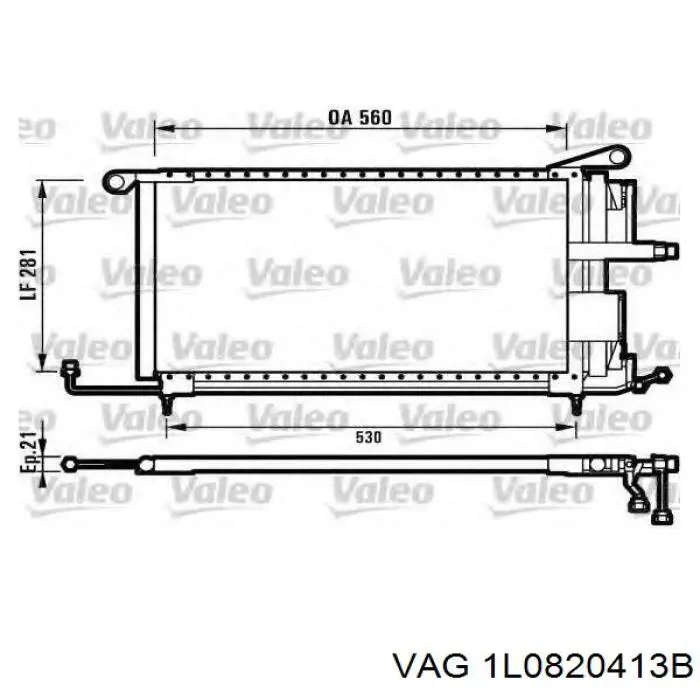 1L0820413B VAG condensador aire acondicionado