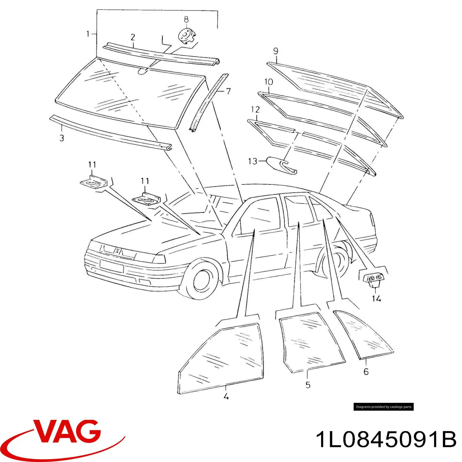 1L0845091B VAG Parabrisas delantero 