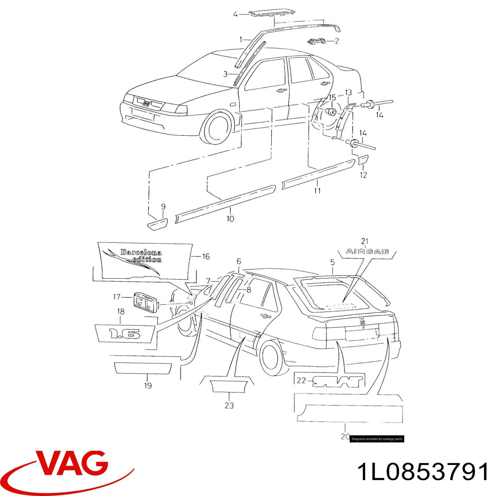 Comprar Moldura de parabrisas Seat Inca  6K9