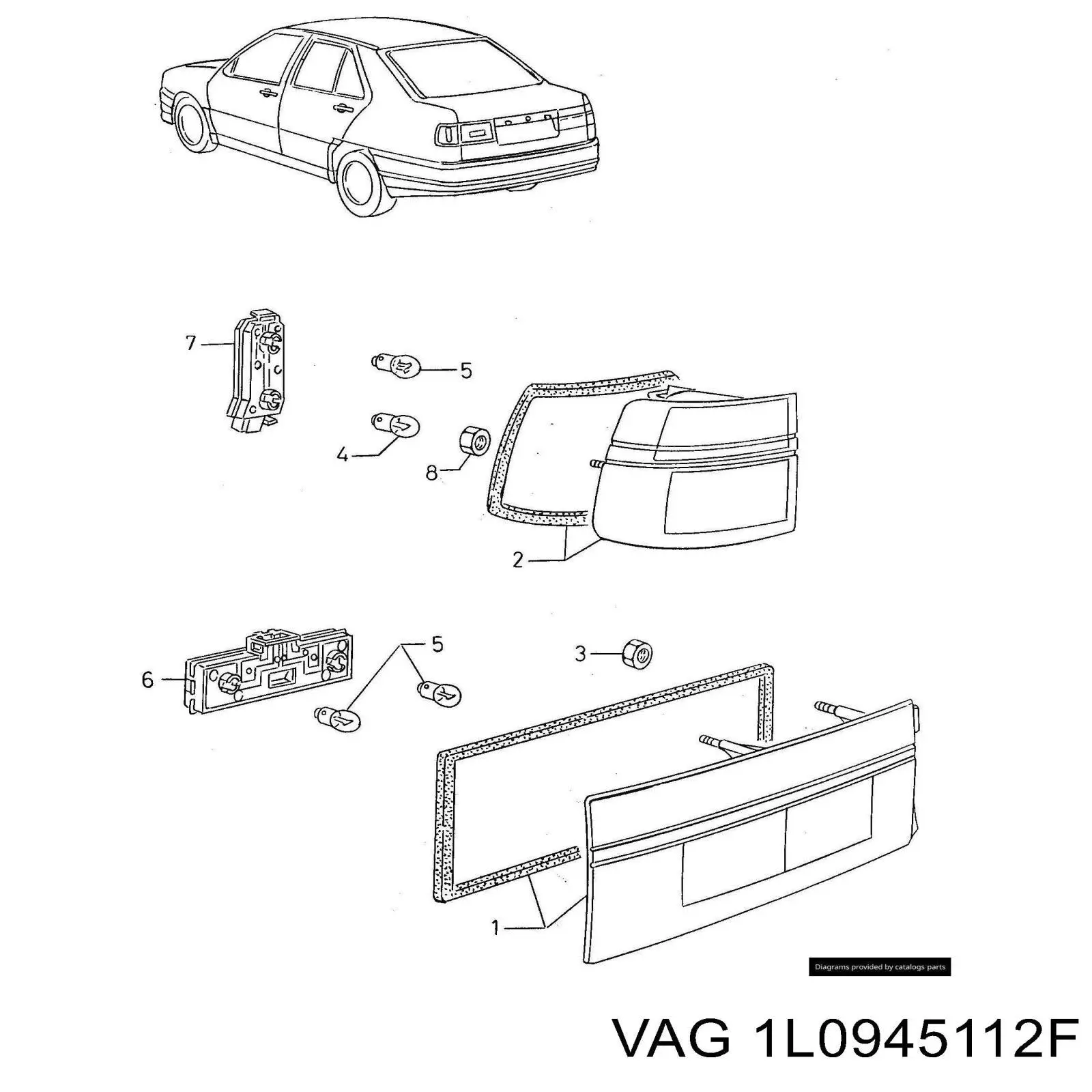 Piloto posterior exterior derecho Seat Toledo 1 (1L)