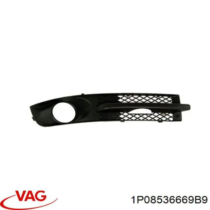 1P0853666E9B9 VAG Tapa de rejilla de faro antiniebla delantero derecho