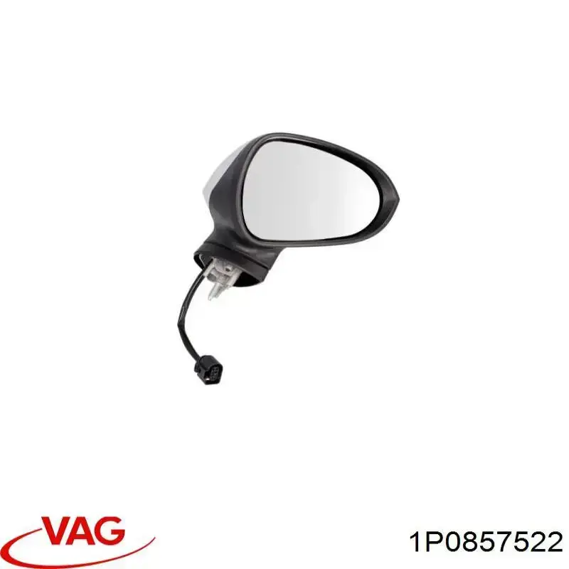 1P0857522 VAG cristal de espejo retrovisor exterior derecho