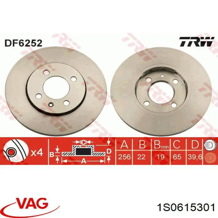 Frenos delanteros VAG 1S0615301 precio, desde 29,88 EUR