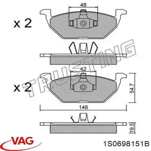 Pastillas de freno delanteras Seat Ibiza 5 KJ1, KJG