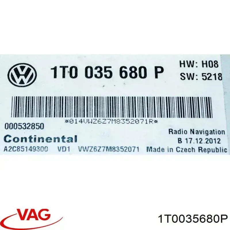 Pantalla 1T0035680P VAG