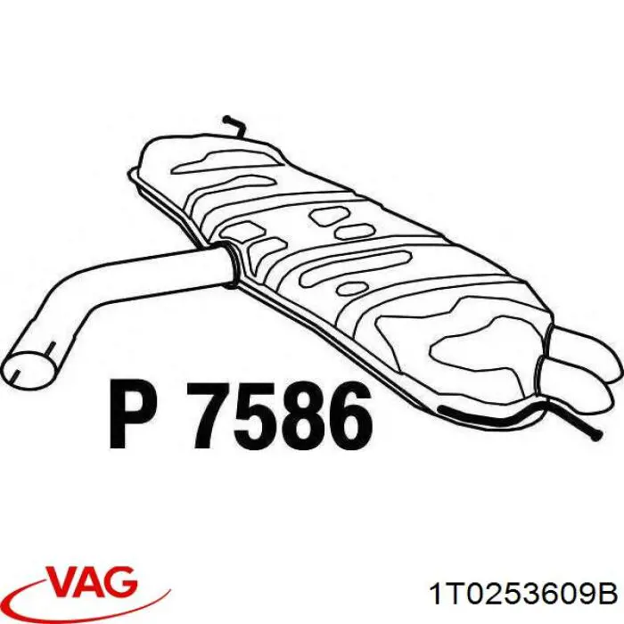 Silenciador trasero VAG 1T0253609B precio, desde 82,98 EUR